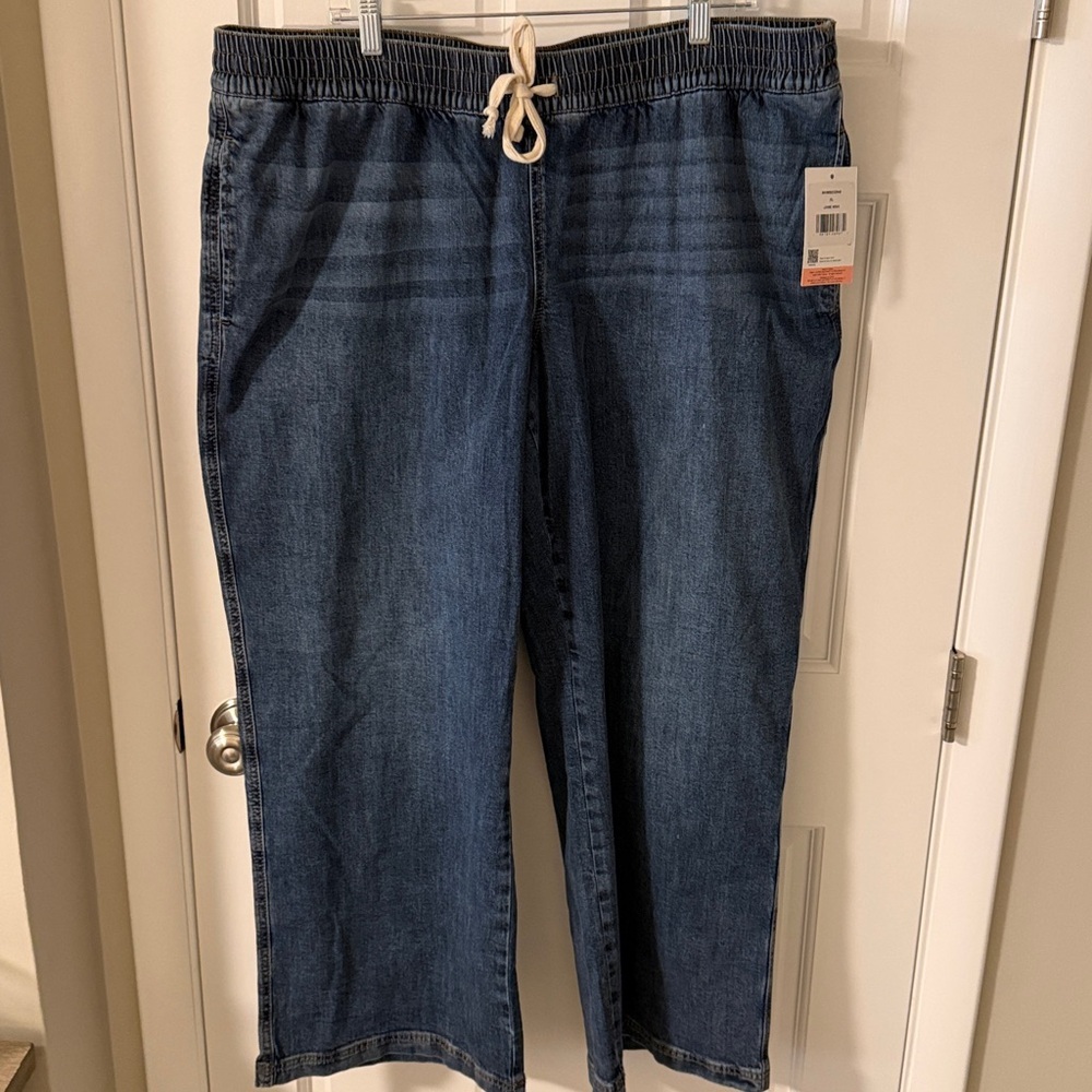 NWT Motherhood Maternity Wide-Leg Pull-On Jeans Under Belly Waist XL - Picture 4 of 10
